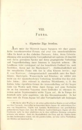 VIII. Fauna