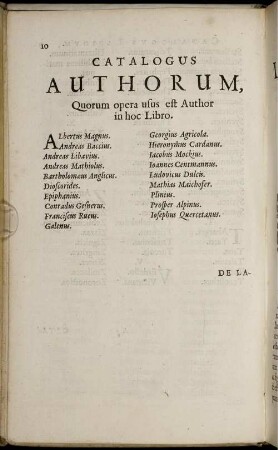 Catalogus Authorum, Quorum opera usus est Author in hoc Libro.