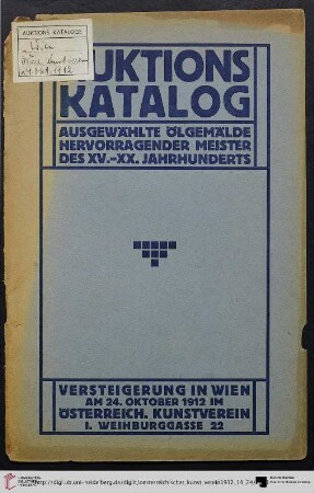 Gemälde alter und neuer Meister : Versteigerung Donnerstag, den 24. Oktober 1912