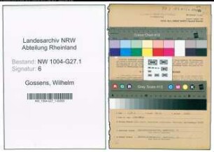 Entnazifizierung Wilhelm Gossens , geb. 30.09.1903 (Verw.Inspektor)