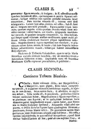 Classis Secunda. Continens Testacea Biualuia