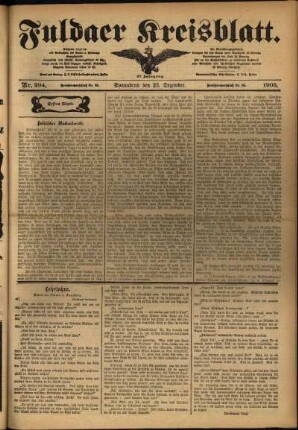 Erste Ausgabe vom Samstag, den 23. Dezember 1905.