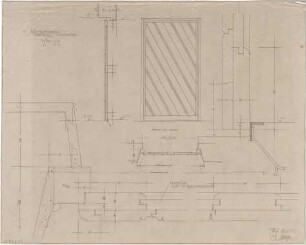 Gsaenger, Gustav; Moosburg (Bayern), Münchnerstr., Thalbacherstr.; Trafostationen - Tür der Netztrafostation (Ansicht, Schnitte, Details)