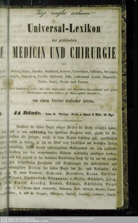 Universal-Lexikon der praktischen Medicin und Chirurgie