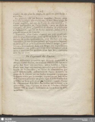 De l'épreuve de l'acier
