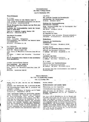Literaturhinweise des VEB Fachbuchverlag Leipzig : vom 12. Oktober 1971
