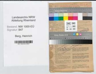 Entnazifizierung Heinrich Berg, geb. 02.07.1892 (Polizeibeamter)