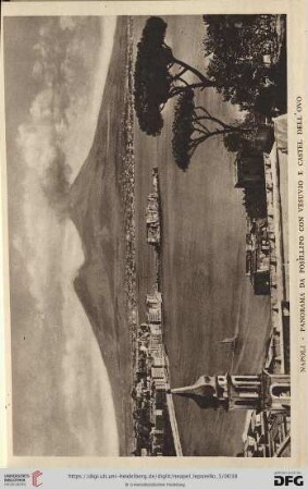 Napoli – Panorama da Posìllipo con Vesuvio e Castel dell’Ovo – Panorama depuis Pausilipe – Panorama from Posillipo – Panorama von Posilip aus
