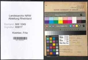 Entnazifizierung Fritz Koerber , geb. 01.08.1910 (Autoschlosser)