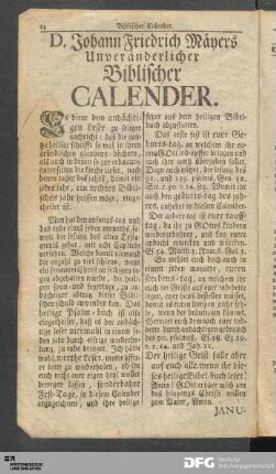 Biblischer Calender.