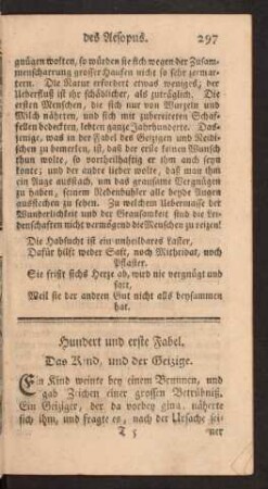 Hundert und erste Fabel - Hundert und siebenzehnte Fabel