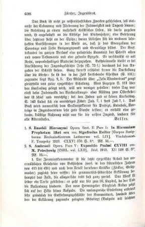 608-609 [Rezension] Hieronymus, Sophronius Eusebius, Libri sex