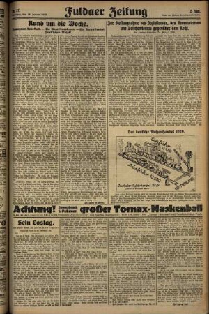 Zweite Ausgabe vom Sonntag, den 26. Januar 1930.