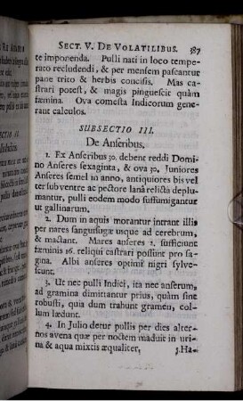 Subsectio III. De Anseribus