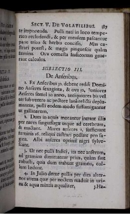 Subsectio III. De Anseribus