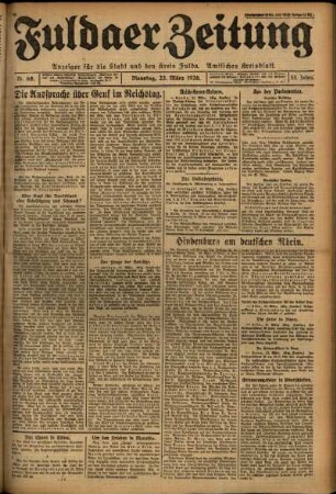 Ausgabe vom Dienstag, den 23. März 1926.