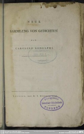 Neue Sammlung von Gedichten