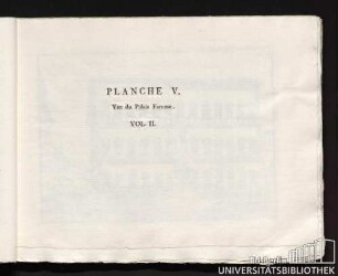 Planche V. Vue du Palais Farnese. Vol. II.