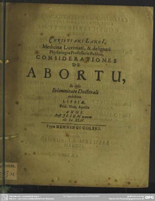 Considerationes De abortu