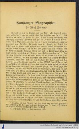 Konstanzer Biographien. Dr. Ulrich Mollitoris.