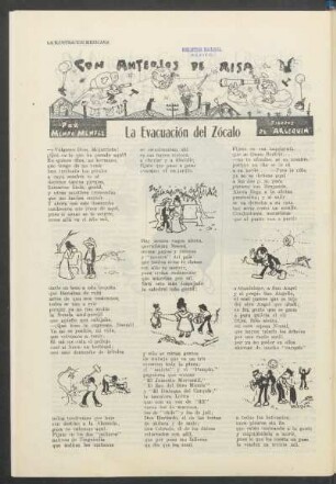 Con anteojos de la risa : La evacuación del Zócalo