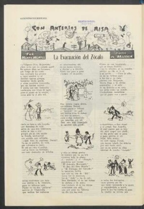 Con anteojos de la risa : La evacuación del Zócalo