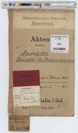 Haushalt 1922: Baumittel für Besatzungsbauten: Bd. 2