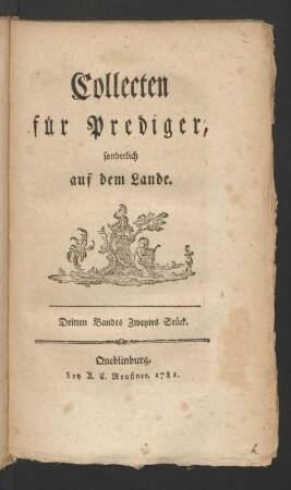 Dritten Bandes Zweytes Stück: Collecten für Prediger