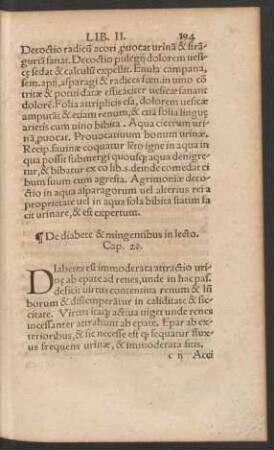 De diabete & mingentibus in lecto. Cap. 20.