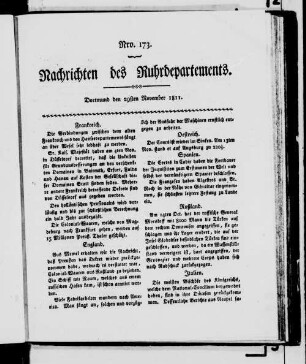 Nachrichten des Ruhrdepartements