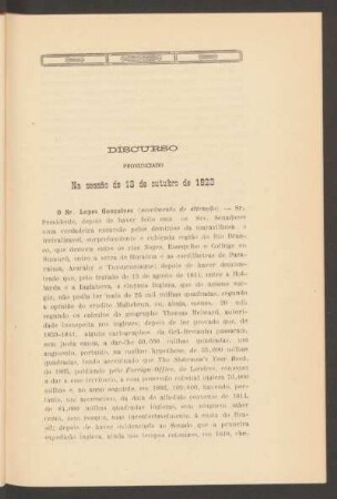 Discurso pronunciado na sessão de 13 de outubro de 1923