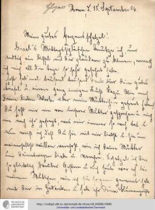Brief vom 15.09.1906