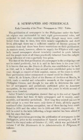 II. Newspapers and periodicals