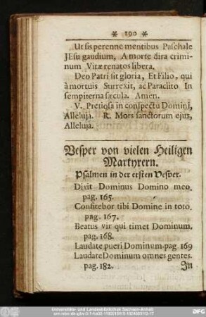 Psalmen in der ersten Vesper.