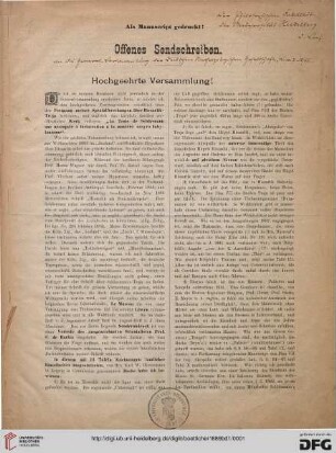 Offenes Sendschreiben