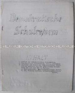 Zeitgeschichtliche Abhandlung deutscher Emigranten in Großbritannien über die Aufgaben bei der Reformierung des Bildungswesens in Deutschland