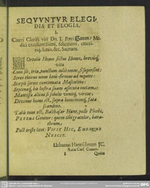 Epicedia : Sequuntur Elegidia Et Elogia