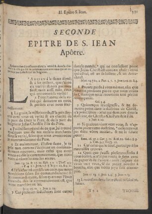 Seconde Epitre De S. Jean Apôtre