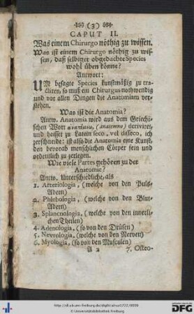 Caput II. Was einem Chirurgo nöthig zu wissen.