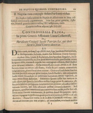 Controversia Prima, In primi Generis Affinitatis Linea Collaterali, ...