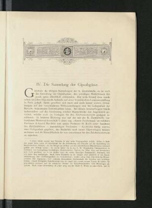 IV. Die Sammlung der Gipsabgüsse
