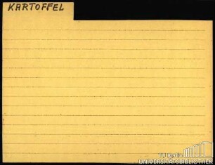 KARTOFFEL: Allgemein