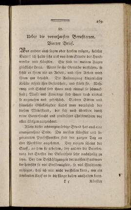 83. Ueber die vornehmsten Berufsarten. Vierter Brief