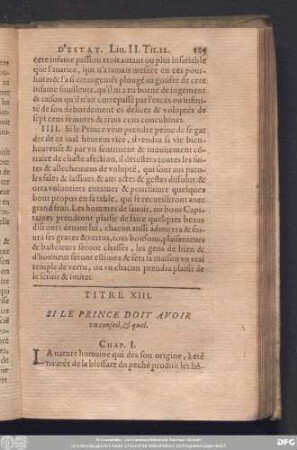 Titre XIII. Si Le Prince Doit Avoir un conseil, & quel.