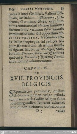 Caput V. De XVII. Provenciis Belgicis