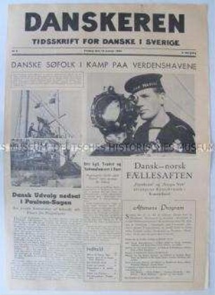 Illustrierte Wochenzeitung für Schweden und Dänemark aus der Zeit der deutschen Besetzung Dänemarks u.a. zum Kampf der dänischen Marine um Verdenshavene