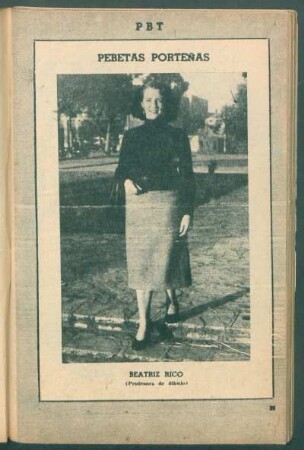 Beatriz Rico (profesora de dibujo) - [Fotografía] : Pebetas porteñas