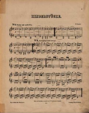Kinderstücke : für das Pianoforte, 1