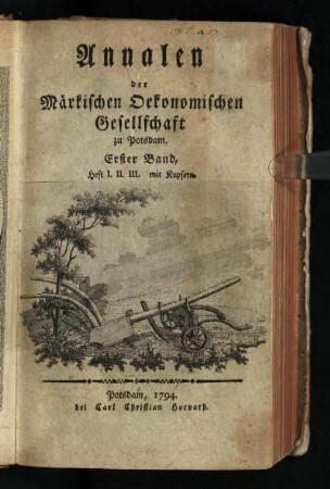 1.1792/94: Annalen der Märkischen Oekonomischen Gesellschaft zu Potsdam. - 1.1792/94