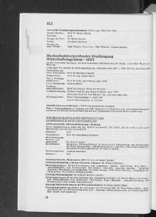 Hochschulübergreifender Studiengang Wirtschaftsingenieur - HWI